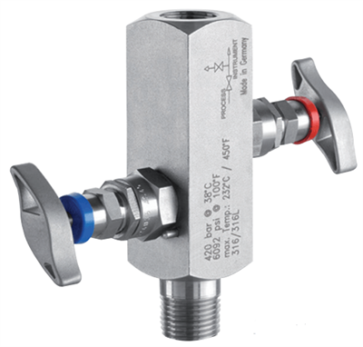 V02 SERIES BLOCK AND BLEED 2-VALVE MANIFOLD